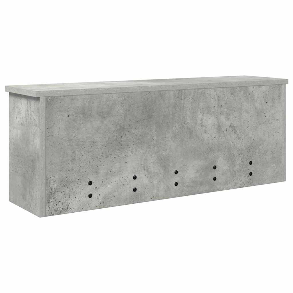vidaXL Wandmontierter nachttisch mit Regal Beton Grau 80 x 20 x 30 cm