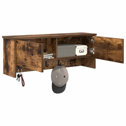 vidaXL Wandmontierter nachttisch Geräucherte Eiche 80 x 20 x 30 cm