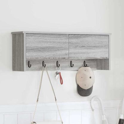 vidaXL Wandmontierter nachttisch mit Tür Graues Sonoma 80 x 20 x 30 cm