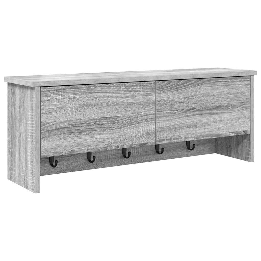 vidaXL Wandmontierter nachttisch mit Tür Graues Sonoma 80 x 20 x 30 cm