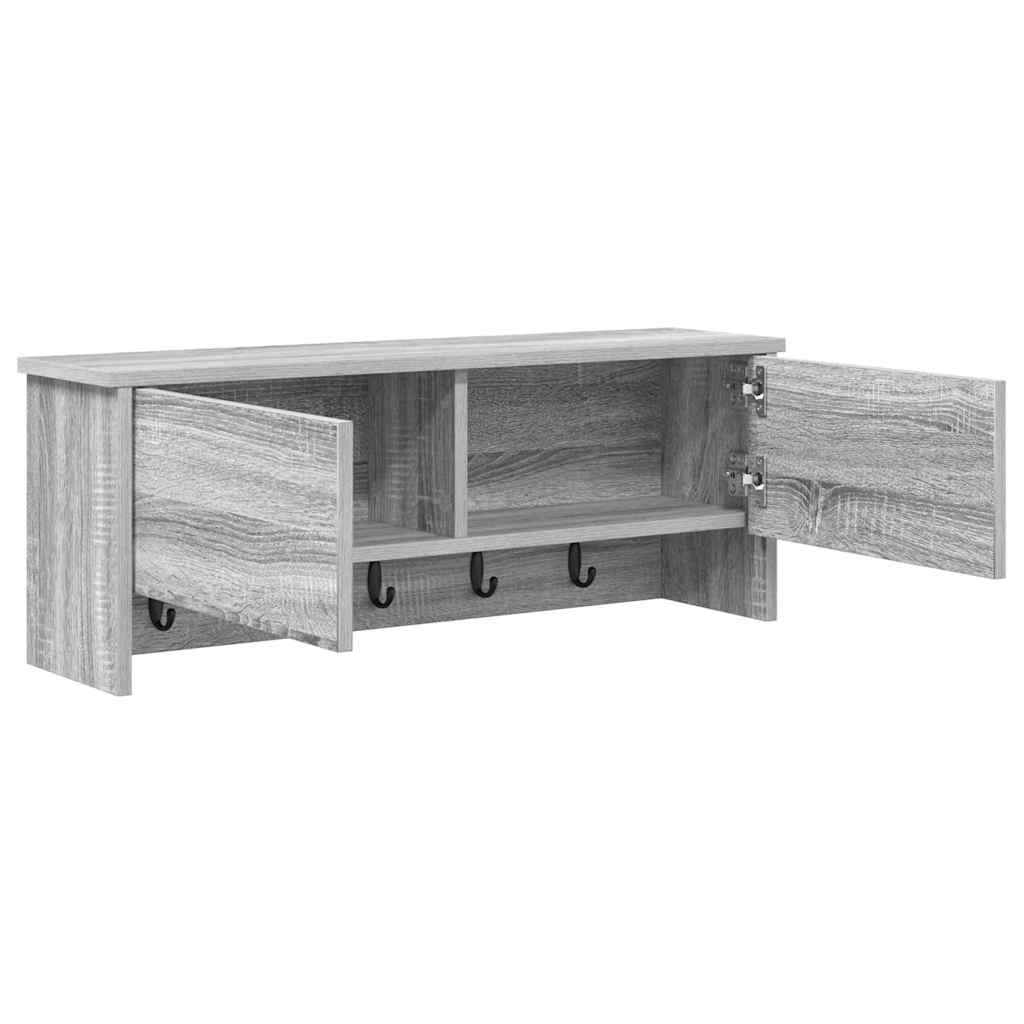 vidaXL Wandmontierter nachttisch mit Tür Graues Sonoma 80 x 20 x 30 cm