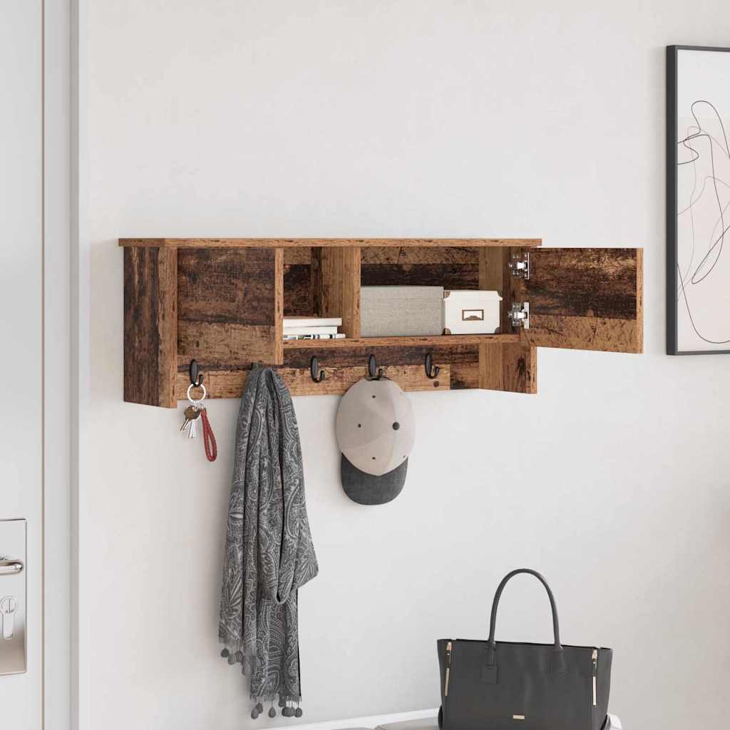 vidaXL Wandmontierter nachttisch Altholz 80 x 20 x 30 cm Holzwerkstoff