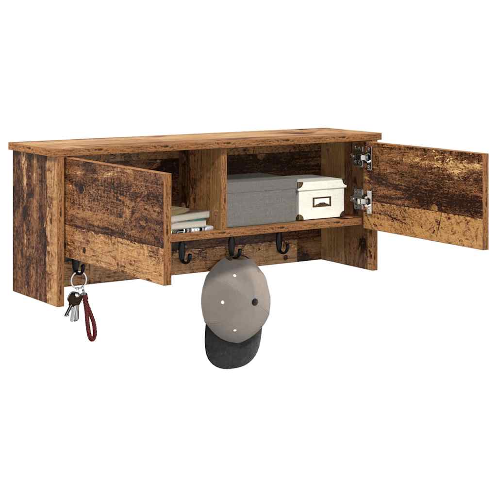 vidaXL Wandmontierter nachttisch Altholz 80 x 20 x 30 cm Holzwerkstoff