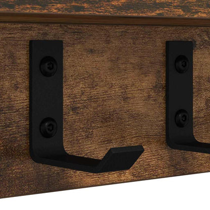 vidaXL Wandmontierter Kleiderständer Räuchereiche 40 x 10,5 x 10,5 cm