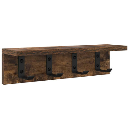 vidaXL Wandmontierter Kleiderständer Räuchereiche 40 x 10,5 x 10,5 cm