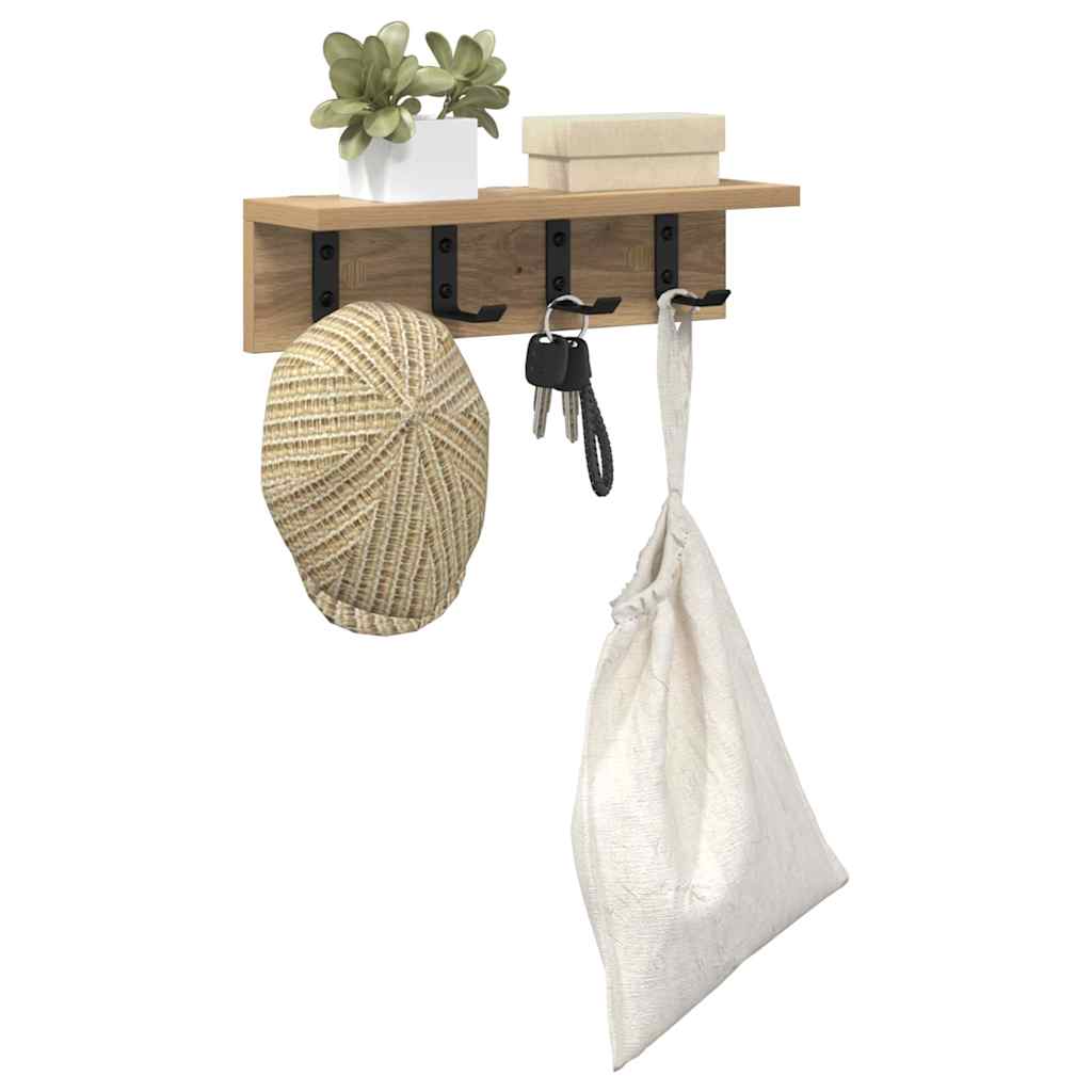 vidaXL Wandmontierter Kleiderständer Artisan-Eiche 40 x 10,5 x 10,5 cm