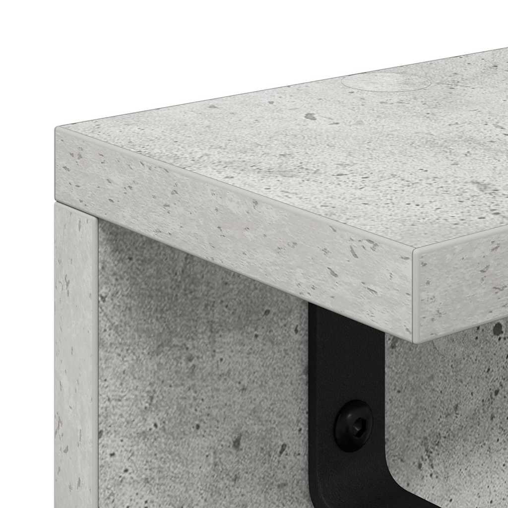 vidaXL Wandmontierter nachttisch Beton Grau 60 x 10.5 x 10.5 cm