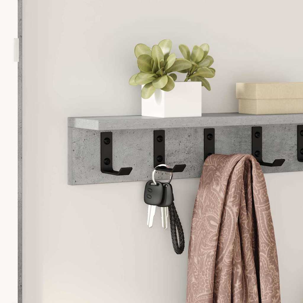 vidaXL Wandmontierter nachttisch Beton Grau 60 x 10.5 x 10.5 cm