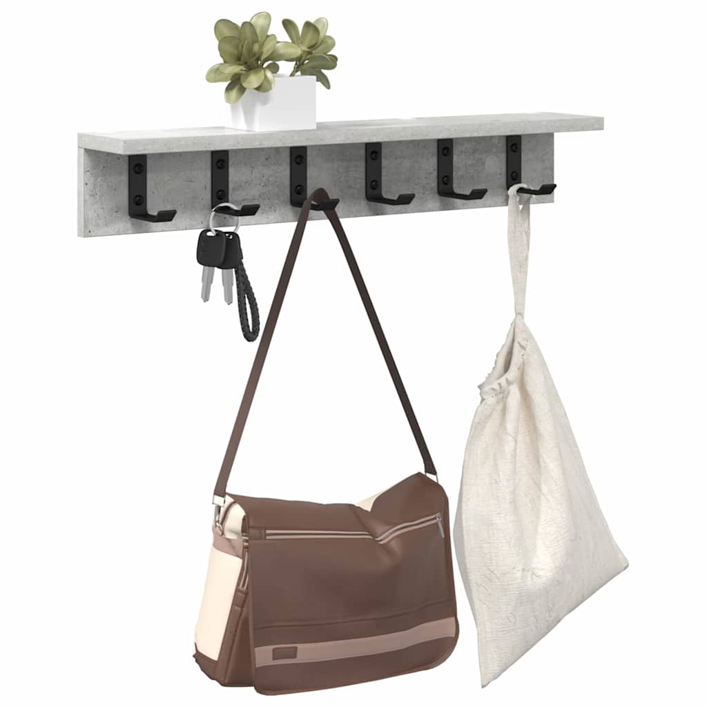 vidaXL Wandmontierter nachttisch Beton Grau 60 x 10.5 x 10.5 cm