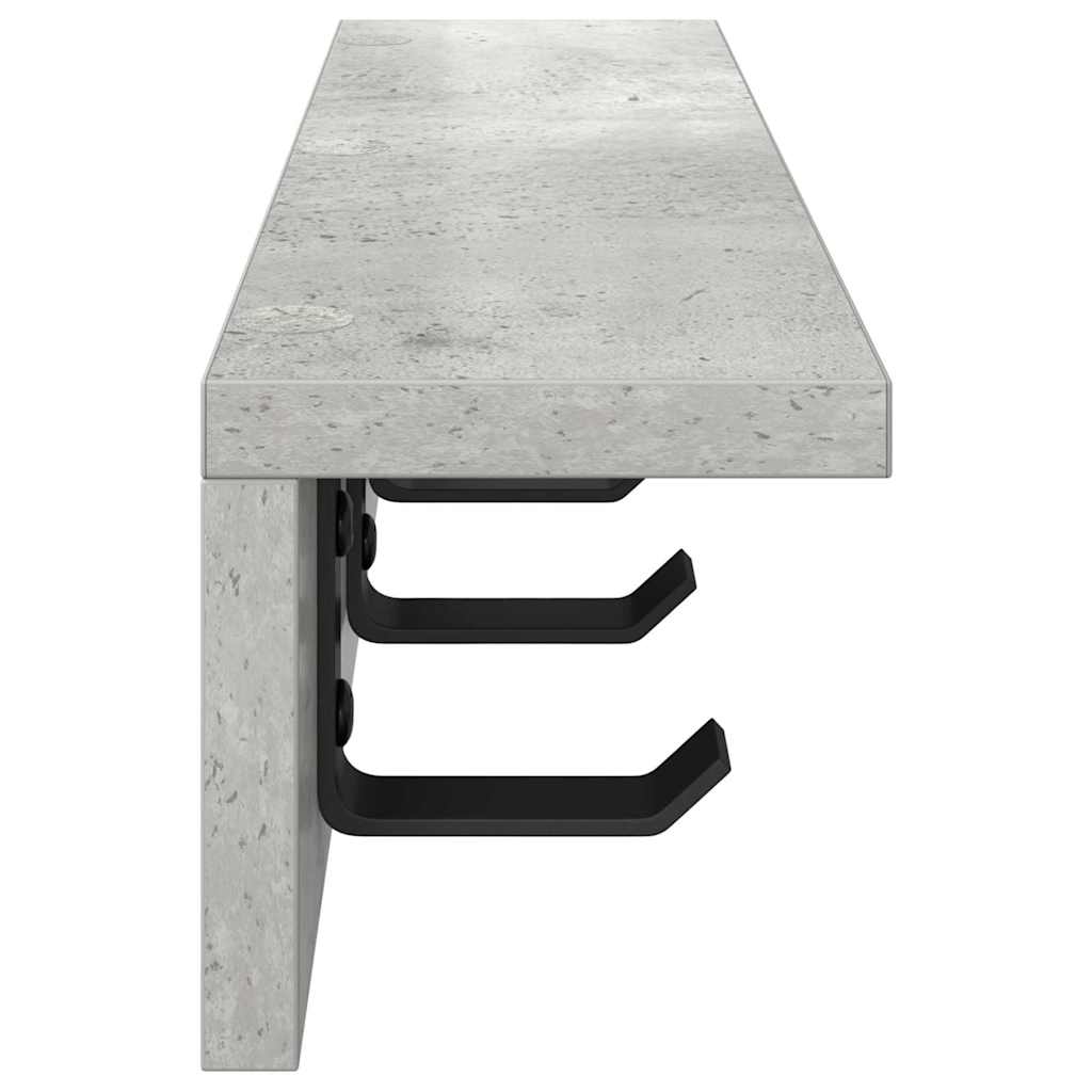 vidaXL Wandmontierter nachttisch Beton Grau 60 x 10.5 x 10.5 cm