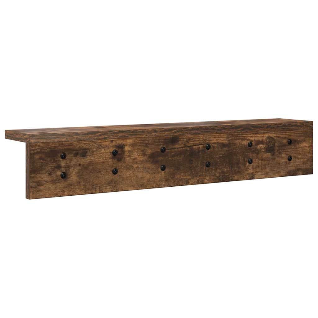vidaXL Wandmontierter Kleiderständer Räuchereiche 60 x 10.5 x 10.5 cm
