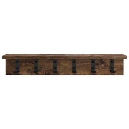 vidaXL Wandmontierter Kleiderständer Räuchereiche 60 x 10.5 x 10.5 cm