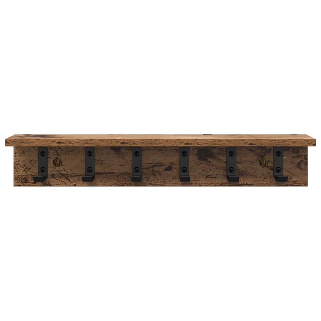 vidaXL Wandmontierter Kleiderständer Altholz 60 x 10.5 x 10.5 cm
