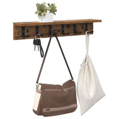 vidaXL Wandmontierter Kleiderständer Altholz 60 x 10.5 x 10.5 cm