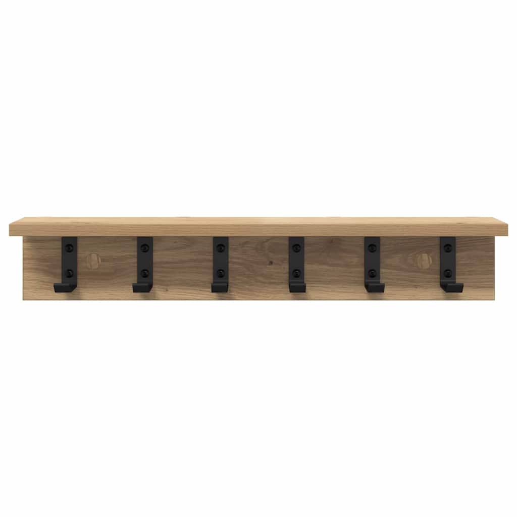 vidaXL Wandmontierter Kleiderständer Artisan-Eiche 60 x 10.5 x 10.5 cm
