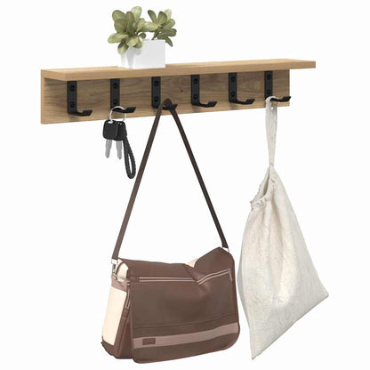 vidaXL Wandmontierter Kleiderständer Artisan-Eiche 60 x 10.5 x 10.5 cm