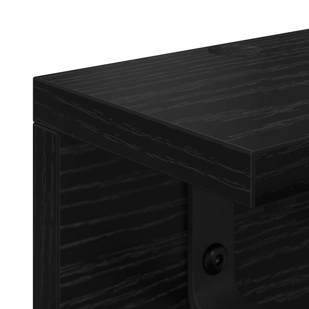 vidaXL Wandmontierter Kleiderständer mit Regal Schwarz Eichen-Optik