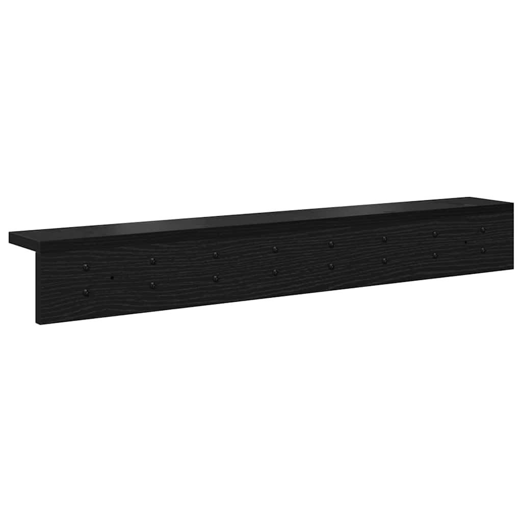 vidaXL Wandmontierter Kleiderständer mit Regal Schwarz Eichen-Optik
