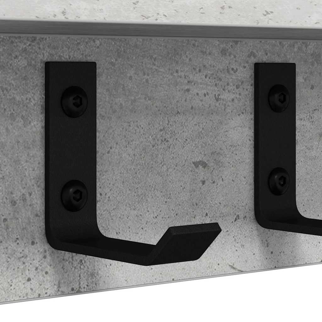 vidaXL Wandmontierter nachttisch Beton Grau 80 x 10,5 x 10,5 cm