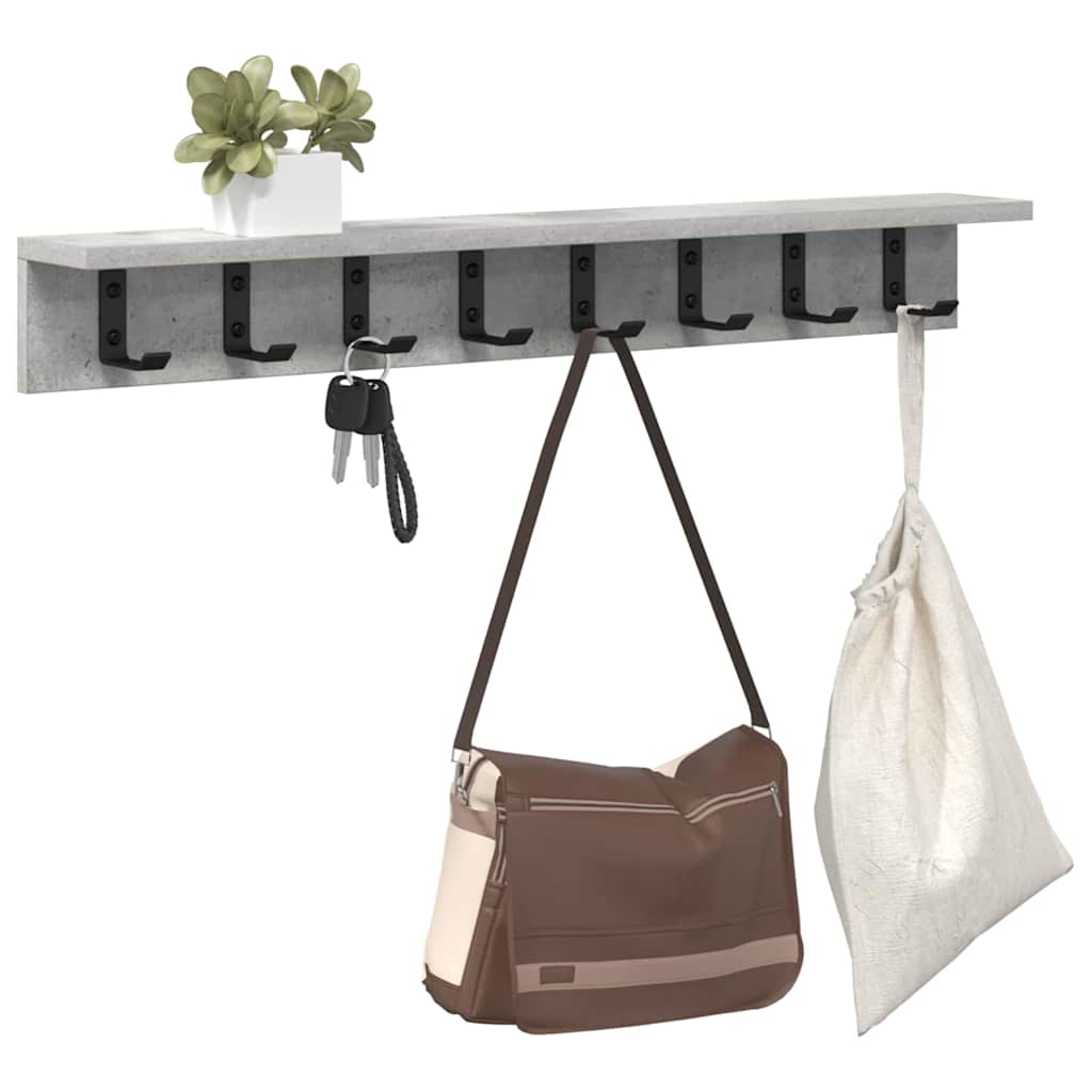 vidaXL Wandmontierter nachttisch Beton Grau 80 x 10,5 x 10,5 cm