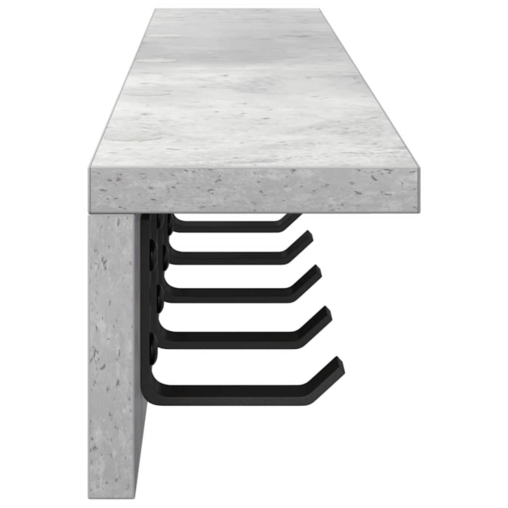vidaXL Wandmontierter nachttisch Beton Grau 80 x 10,5 x 10,5 cm
