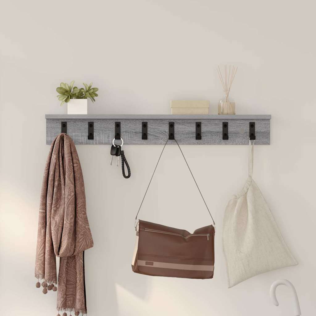 vidaXL Wandmontierter nachttisch Graues Sonoma 80 x 10,5 x 10,5 cm