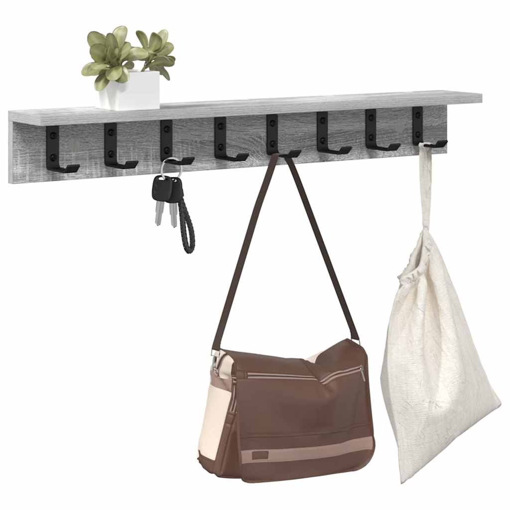 vidaXL Wandmontierter nachttisch Graues Sonoma 80 x 10,5 x 10,5 cm