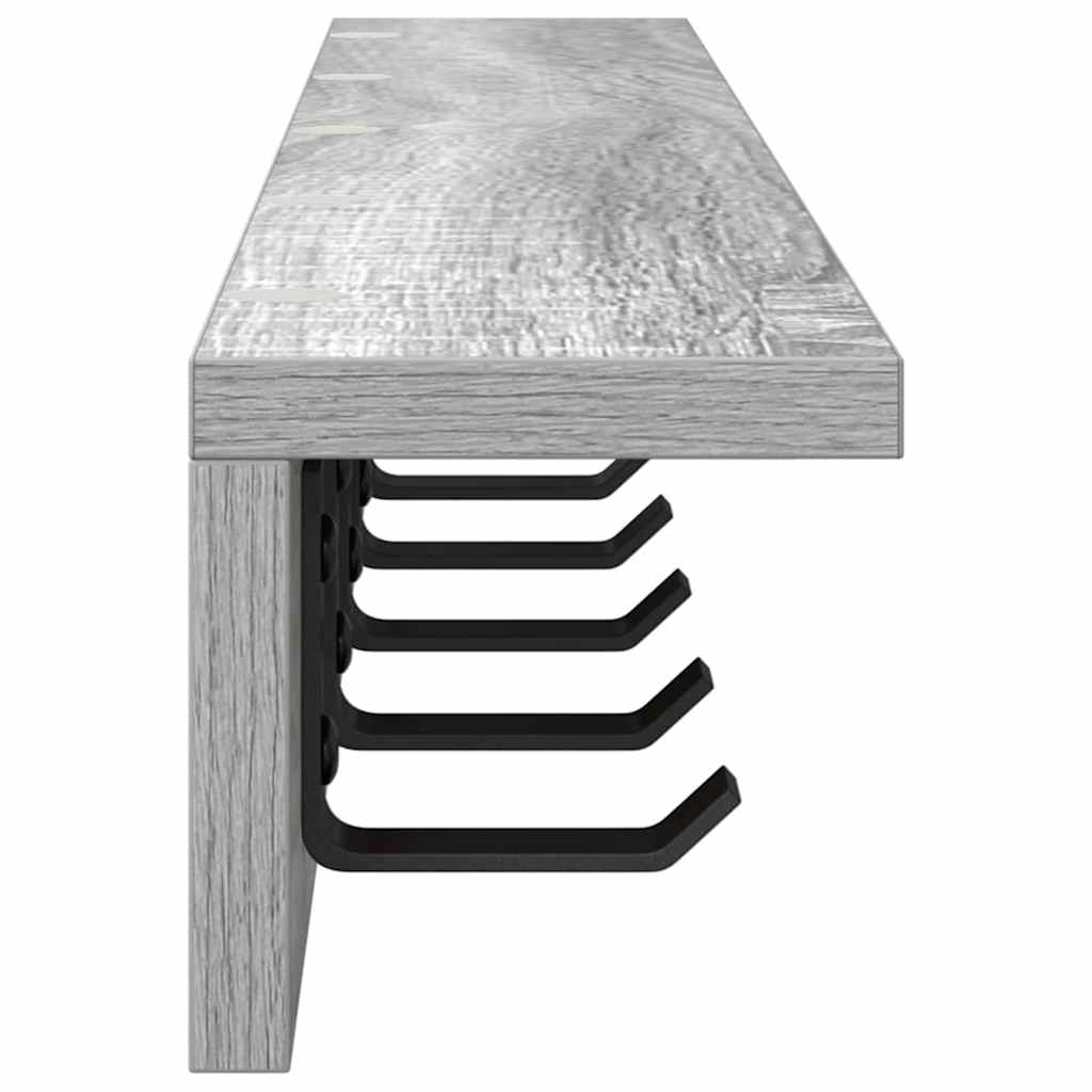 vidaXL Wandmontierter nachttisch Graues Sonoma 80 x 10,5 x 10,5 cm