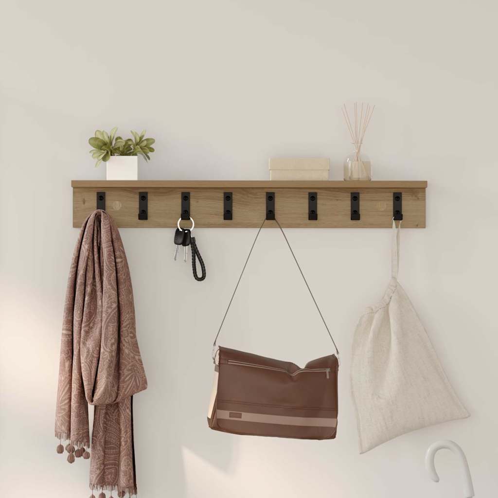 vidaXL Wandmontierter nachttisch Artisan-Eiche 80 x 10,5 x 10,5 cm