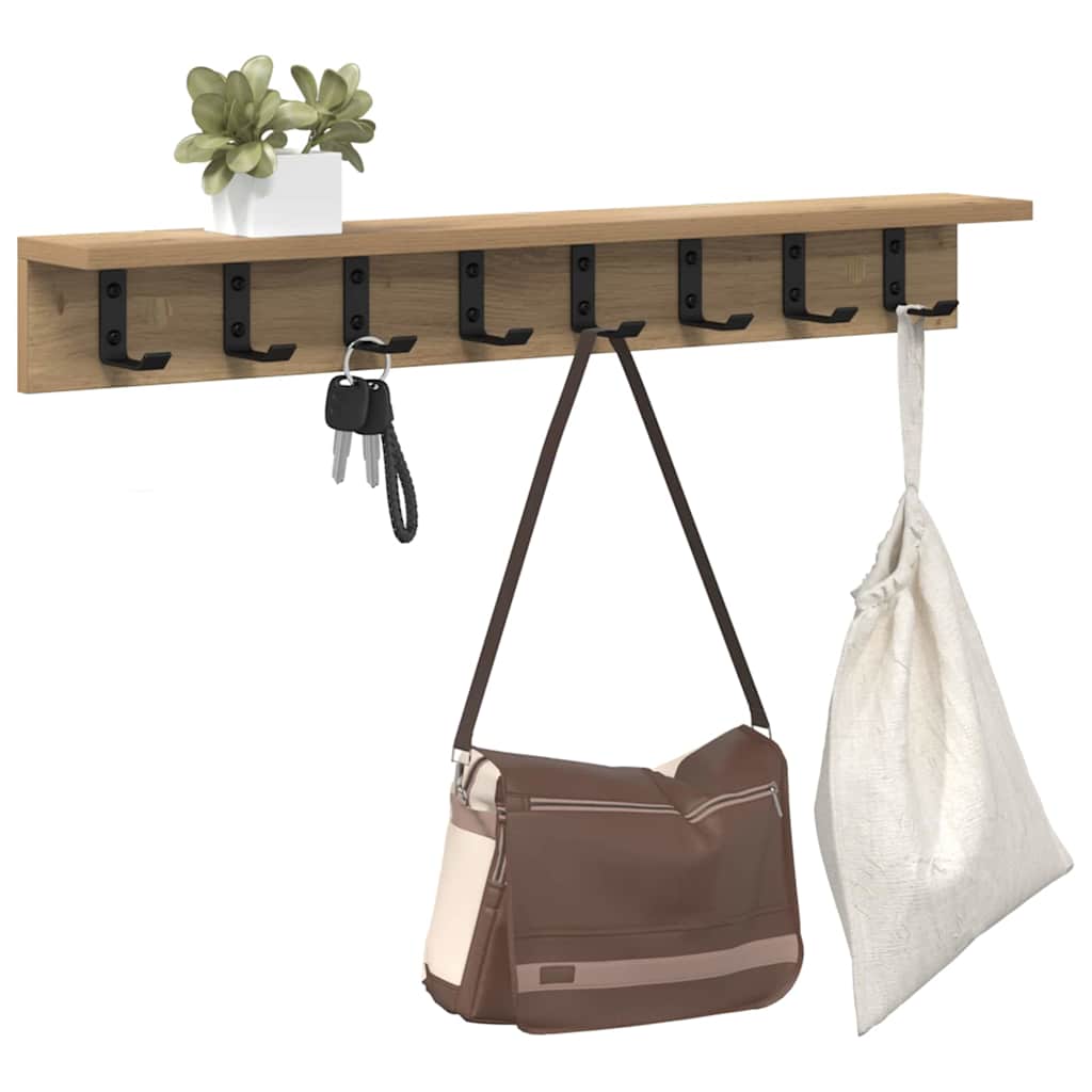 vidaXL Wandmontierter nachttisch Artisan-Eiche 80 x 10,5 x 10,5 cm