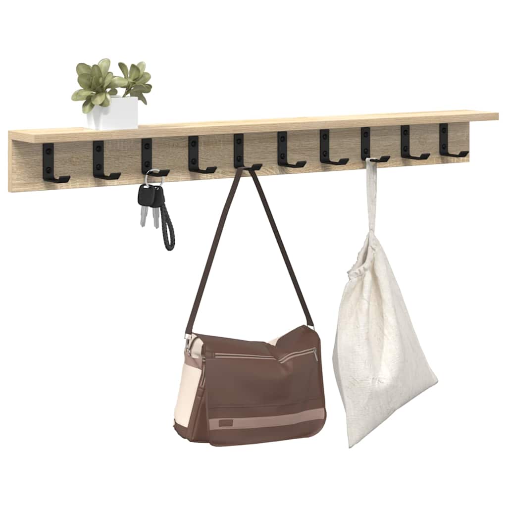 vidaXL Wandmontierter nachttisch Sonoma-Eiche 100 x 10,5 x 10,5 cm