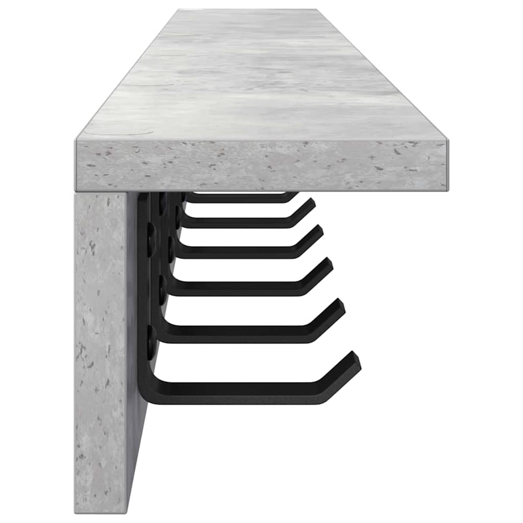 vidaXL Wandmontierter nachttisch Beton Grau 100 x 10,5 x 10,5 cm