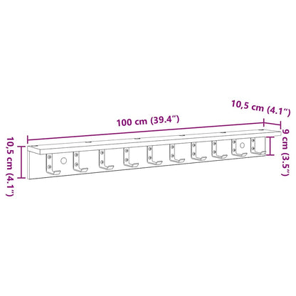 vidaXL Wandmontierter nachttisch Beton Grau 100 x 10,5 x 10,5 cm