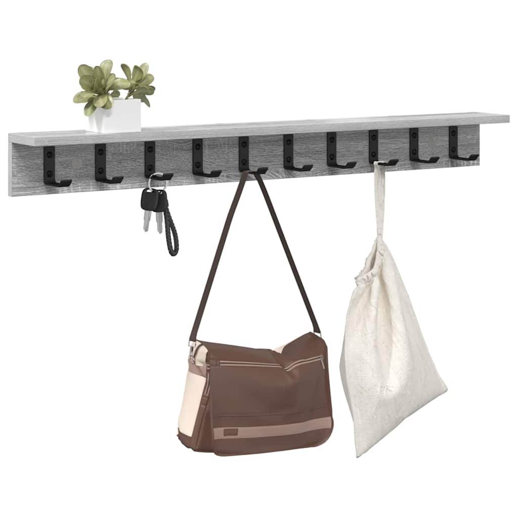 vidaXL Wandmontierter nachttisch Graues Sonoma 100 x 10,5 x 10,5 cm