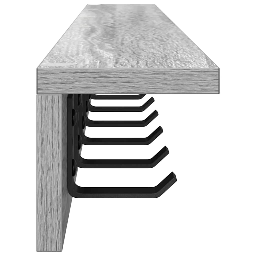 vidaXL Wandmontierter nachttisch Graues Sonoma 100 x 10,5 x 10,5 cm