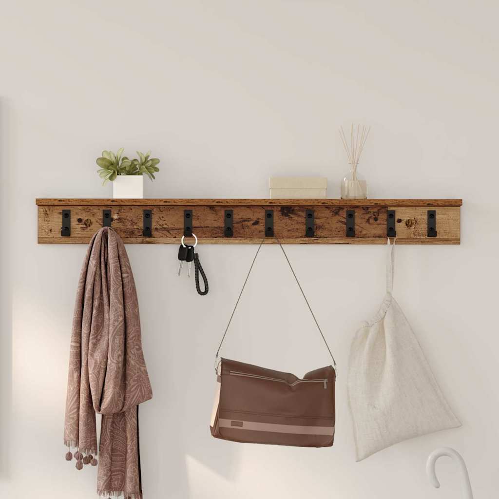 vidaXL Wandmontierter nachttisch Altholz 100 x 10,5 x 10,5 cm