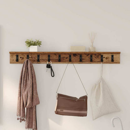 vidaXL Wandmontierter nachttisch Altholz 100 x 10,5 x 10,5 cm