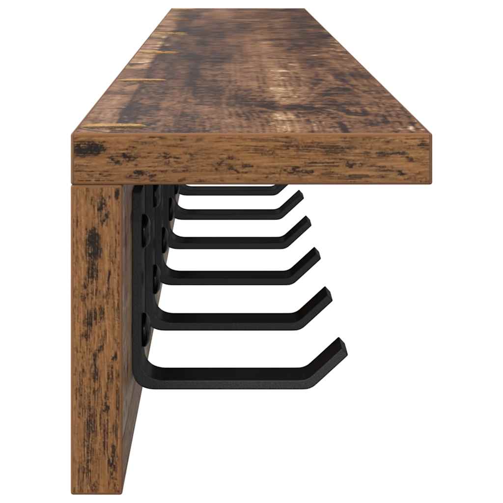 vidaXL Wandmontierter nachttisch Altholz 100 x 10,5 x 10,5 cm
