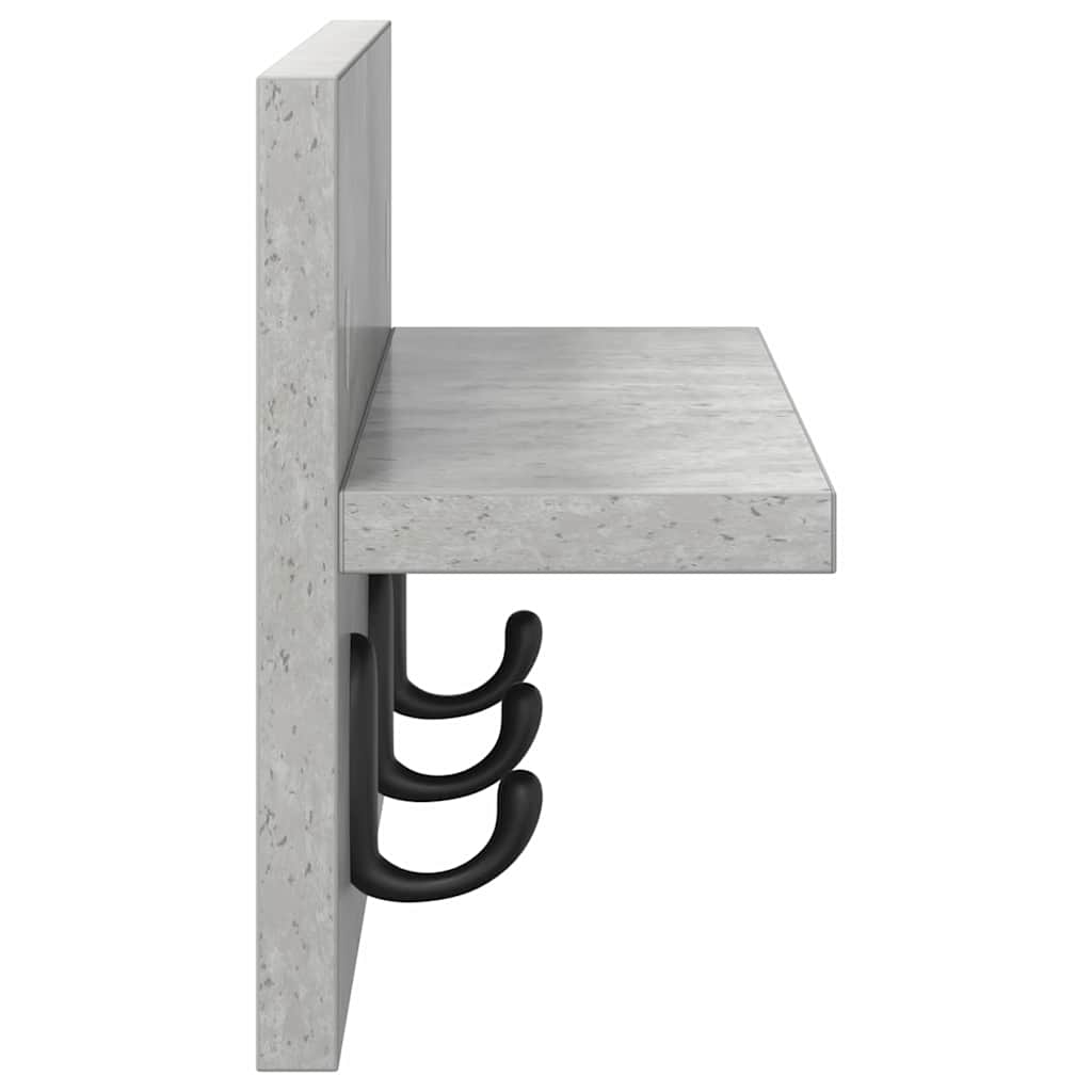 vidaXL Wandmontierter nachttisch Beton Grau 40 x 10,5 x 18 cm
