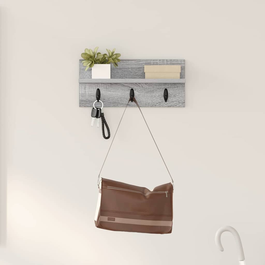 vidaXL Wandmontierter nachttisch Graues Sonoma 40 x 10,5 x 18 cm