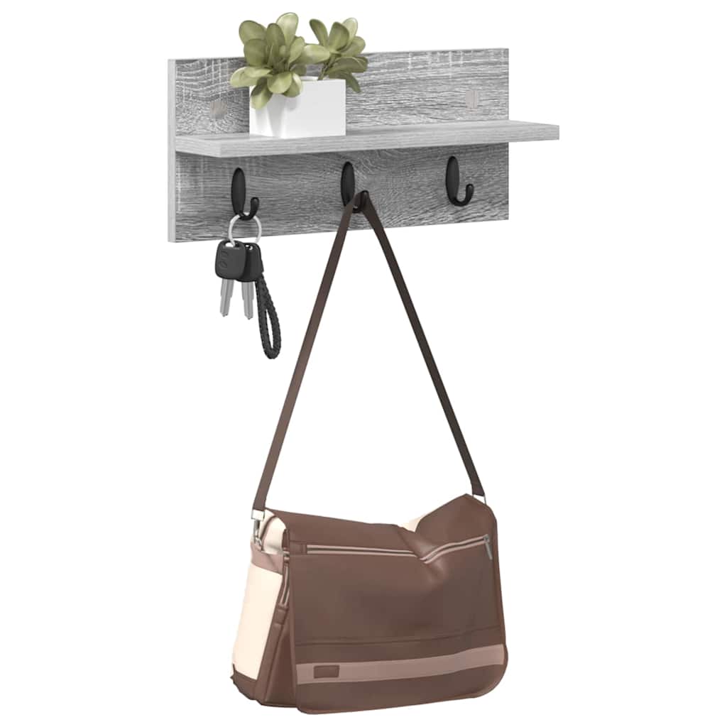 vidaXL Wandmontierter nachttisch Graues Sonoma 40 x 10,5 x 18 cm