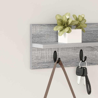 vidaXL Wandmontierter nachttisch Graues Sonoma 60 x 10,5 x 18 cm