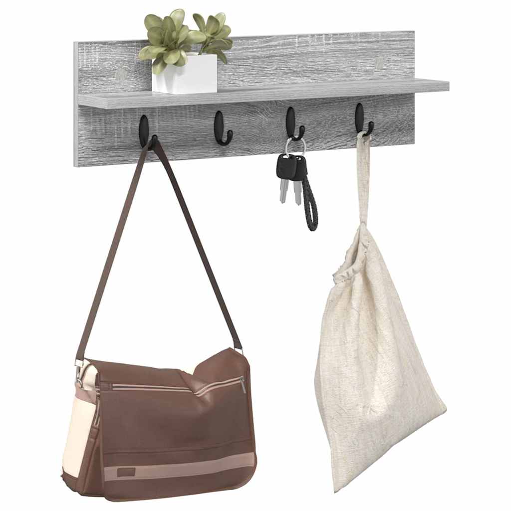vidaXL Wandmontierter nachttisch Graues Sonoma 60 x 10,5 x 18 cm