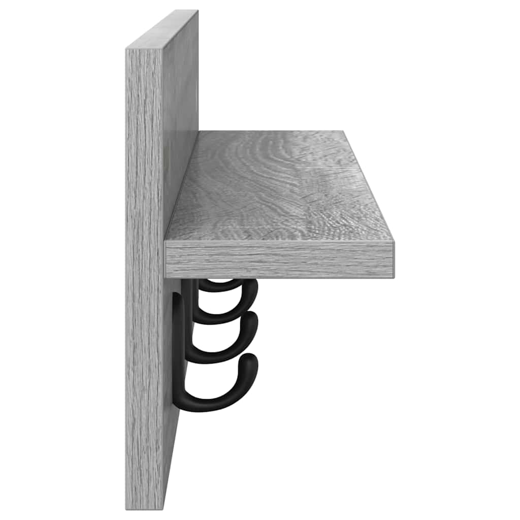 vidaXL Wandmontierter nachttisch Graues Sonoma 60 x 10,5 x 18 cm
