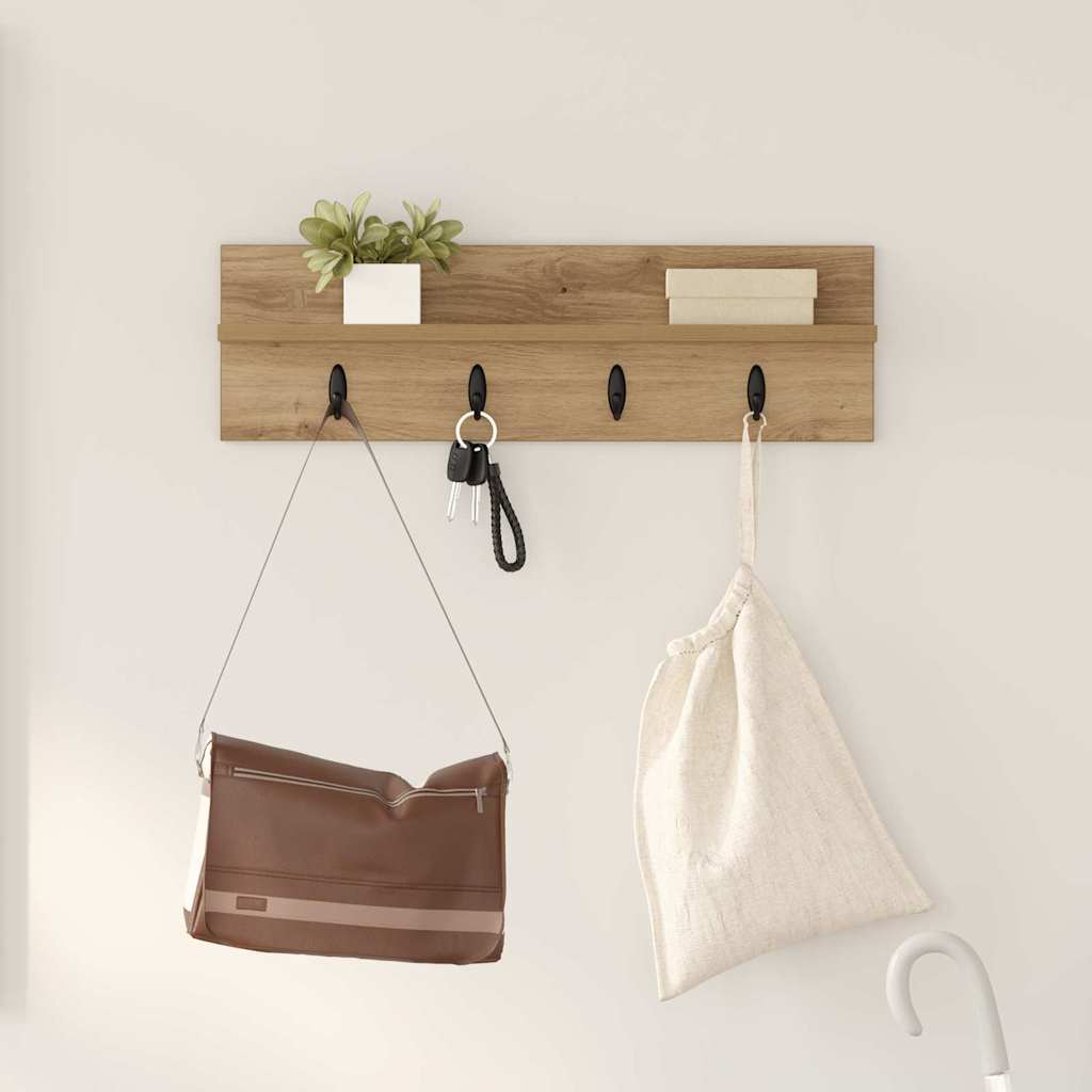 vidaXL Wandmontierter nachttisch Artisan-Eiche 60 x 10,5 x 18 cm