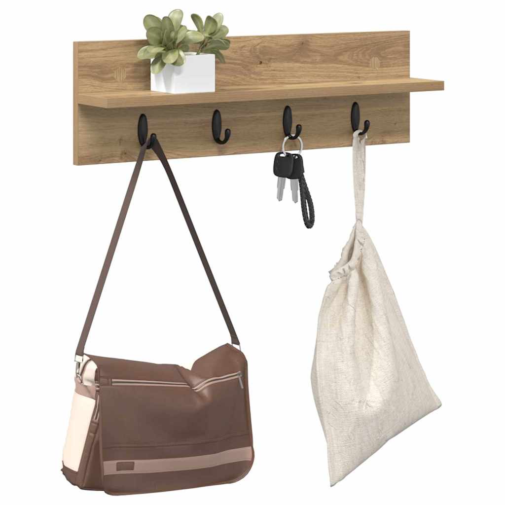 vidaXL Wandmontierter nachttisch Artisan-Eiche 60 x 10,5 x 18 cm
