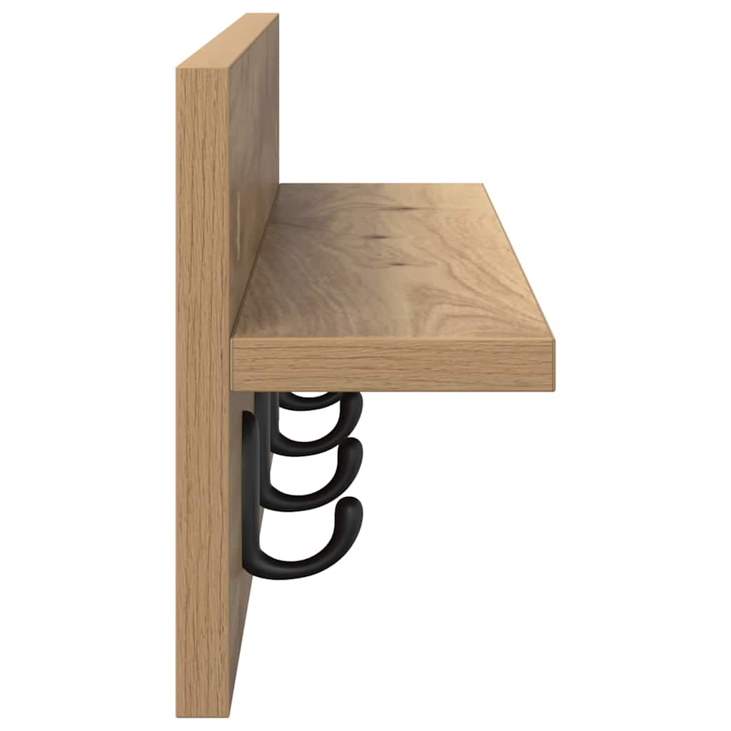 vidaXL Wandmontierter nachttisch Artisan-Eiche 60 x 10,5 x 18 cm