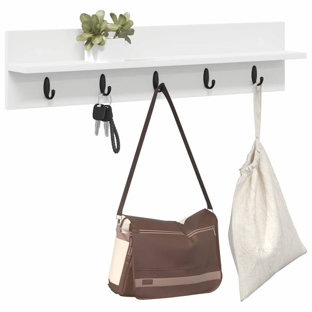 vidaXL Wandmontierter nachttisch Weiß 80 x 10,5 x 18 cm Holzwerkstoff