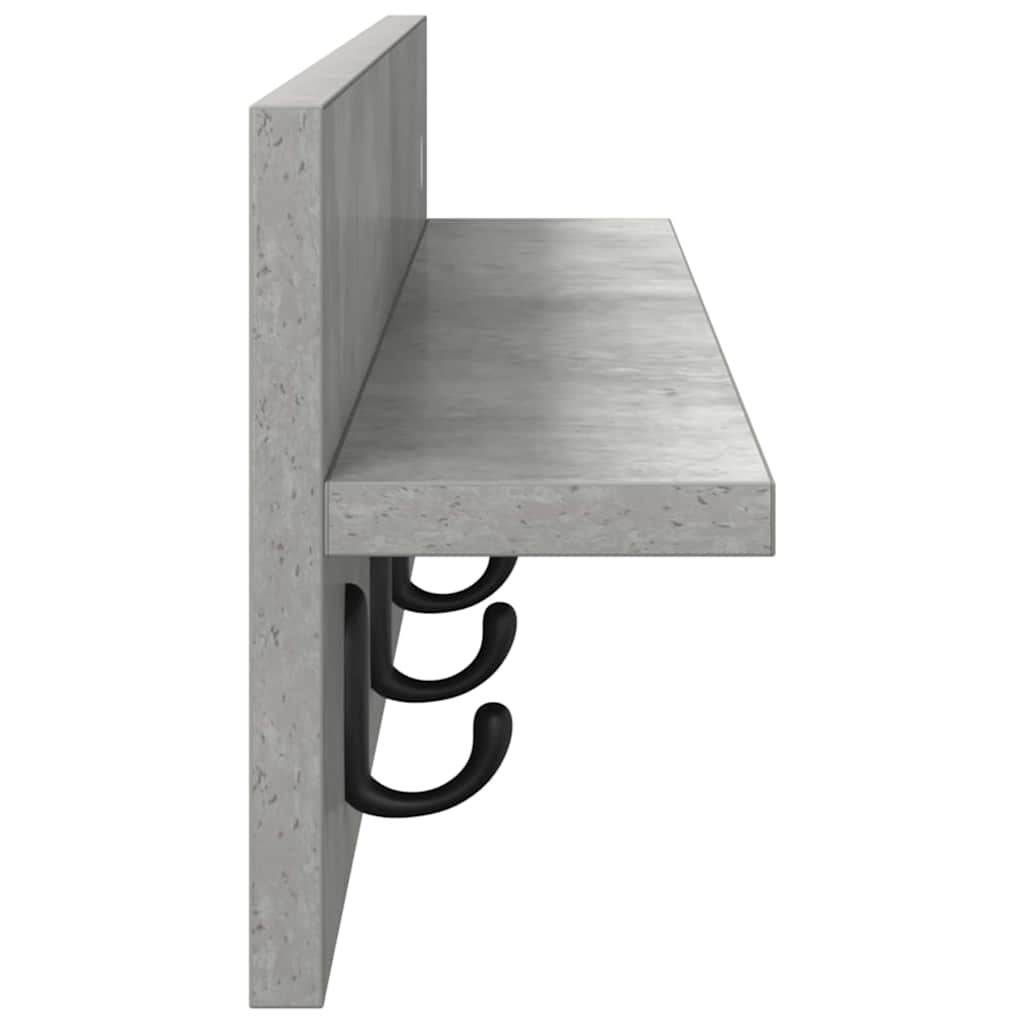 vidaXL Wandmontierter nachttisch Beton Grau 80 x 10,5 x 18 cm