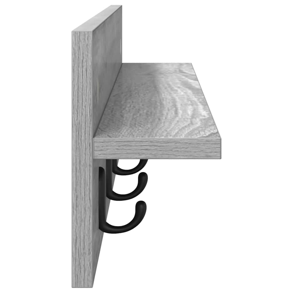 vidaXL Wandmontierter nachttisch Graues Sonoma 80 x 10,5 x 18 cm